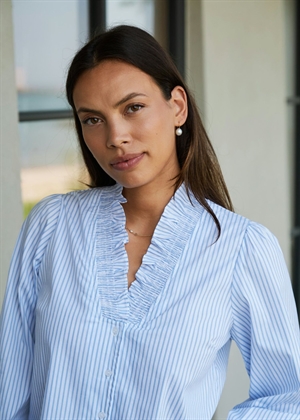 Brielle stripe skjorte White/Blue Neo Noir 